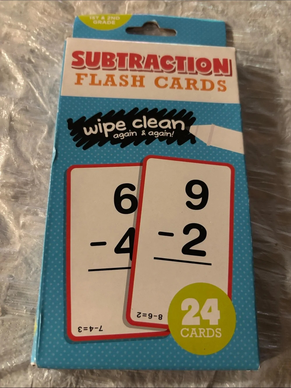 Wipe-Clean Subtraction Flash Cards - Blue